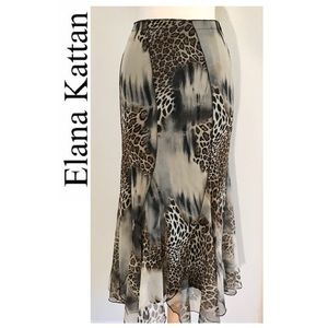 Elana Kattan Women’s Animal Print Skirt